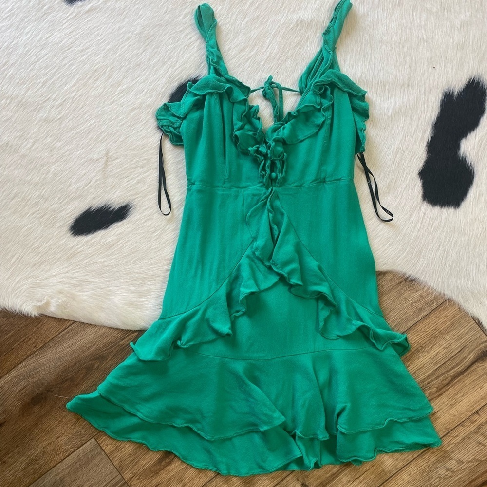 Lulus Carmela Green Ruffled Mini Dress - Picture 2 of 8